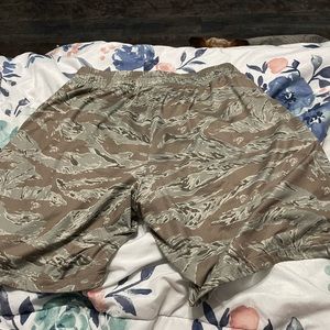 Savage tacticians tiger stripe gym shorts